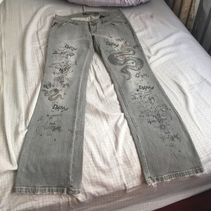 Girls DKNY Distressed Punk Jeans